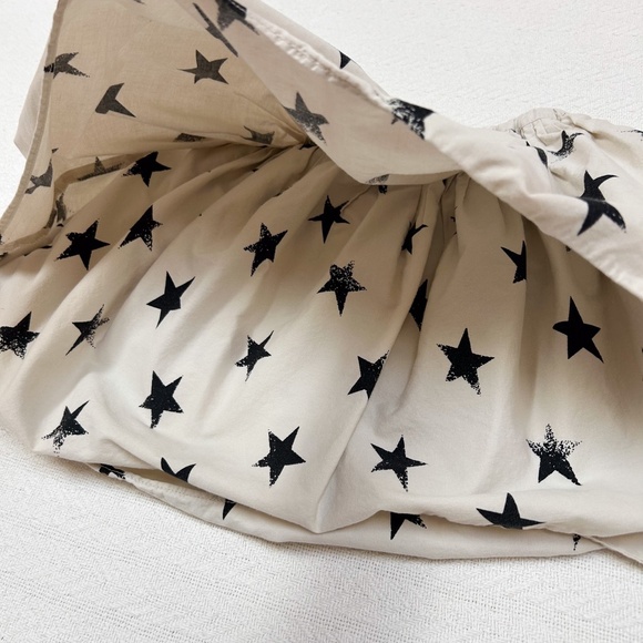 J. CREW CREWCUTS Girls cream and black star print tiered skirt sz 4/5 - Picture 6 of 10